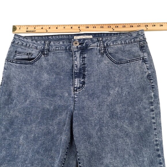 Cato Crop Jeans Women Size 16 Cotton Blend Classic Stretch Acid Wash High Rise - Picture 3 of 9